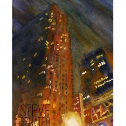 city at night watercolor print