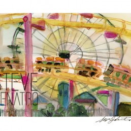 rollercoaster watercolor print
